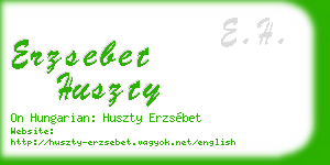 erzsebet huszty business card